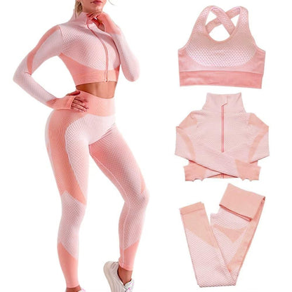 Roupa desportiva de ioga rosa