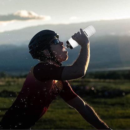 Garrafa de água para ciclismo preta+branca