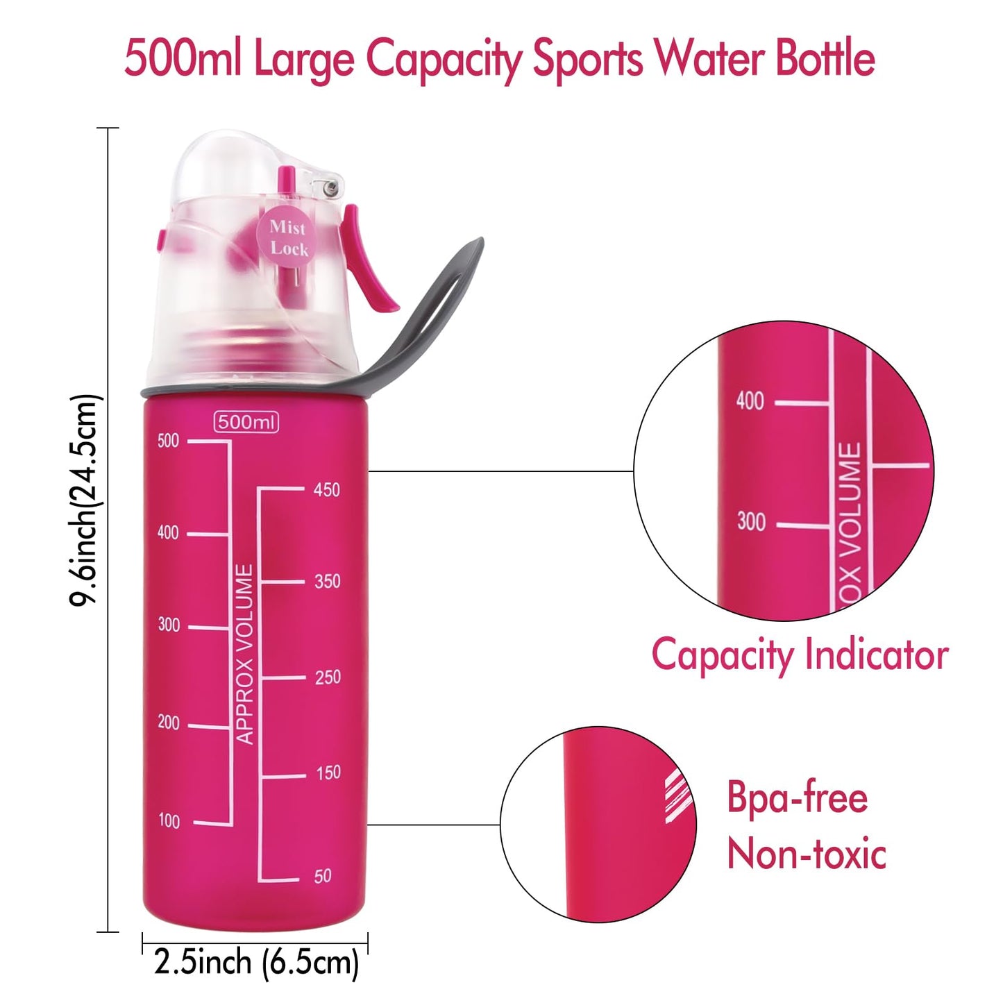 Portable Sports Water Bottle Red