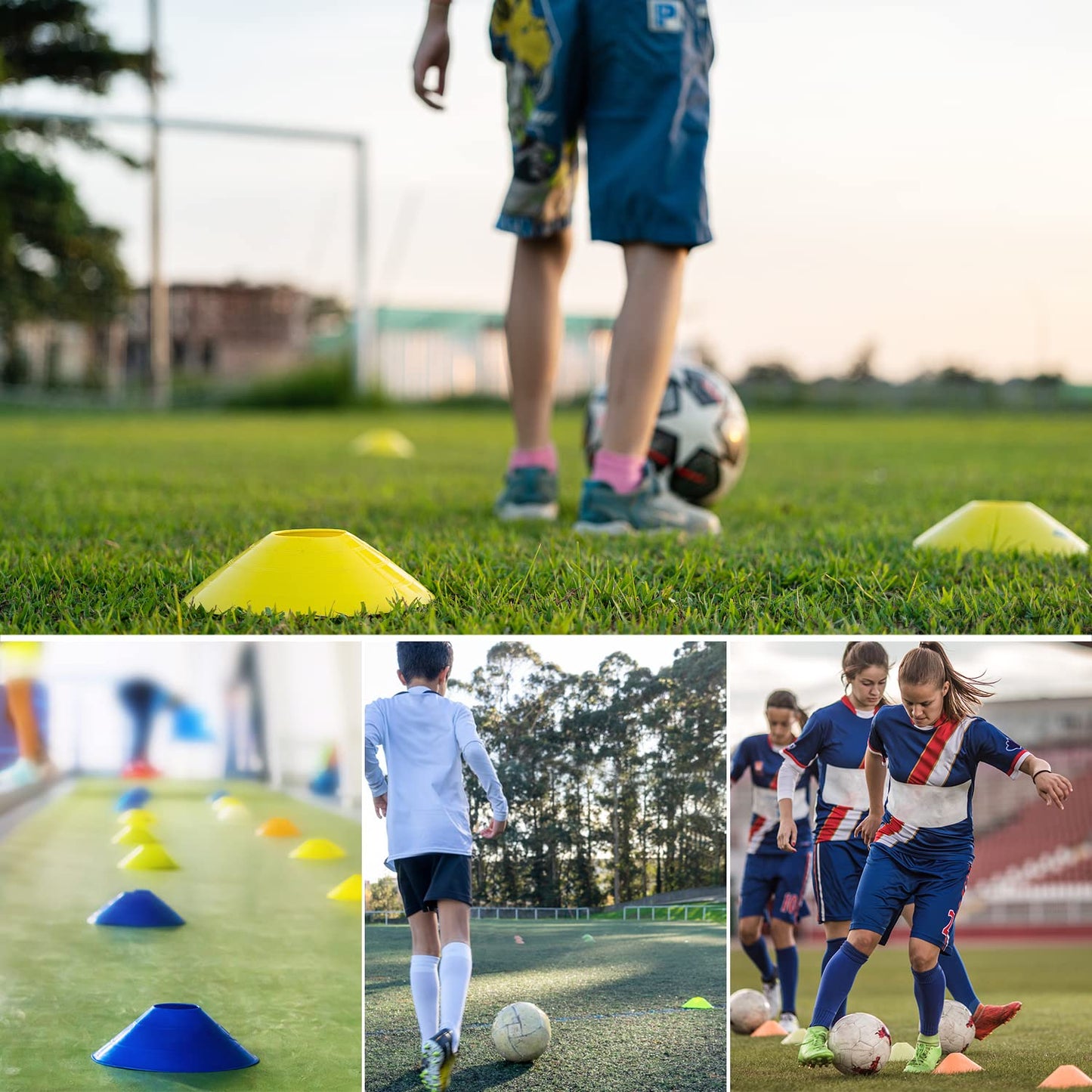 Cones de futebol para treinamento esportivo