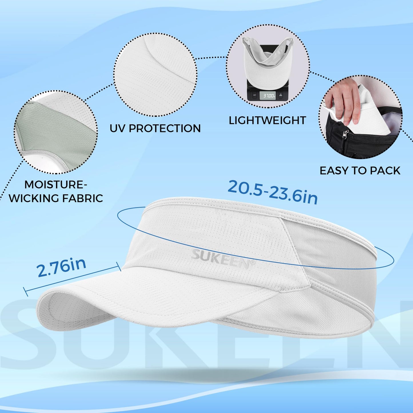 Sports Sun Visor White