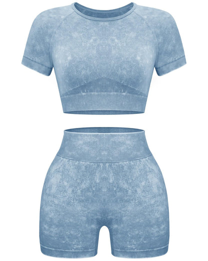 Seamless Outfits Yoga Blue